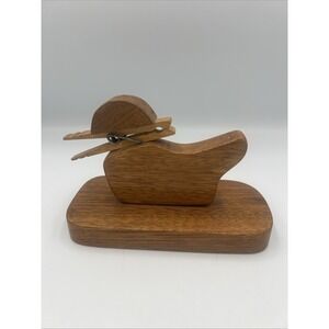 Handmade Wooden Duck Recipe Note Pencil‎ Holder Folk Art Farmhouse